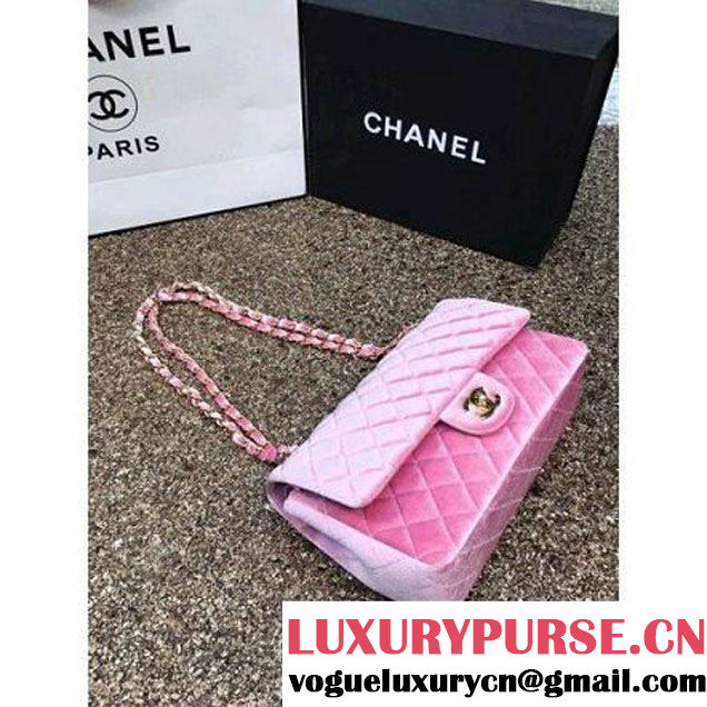 Chanel Velvet Classic Regular A1112 Flap Bag Pink (Gold Hardware) (MC-112051 )