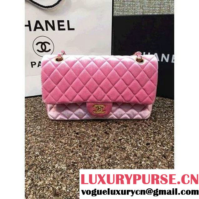 Chanel Velvet Classic Regular A1112 Flap Bag Pink (Gold Hardware) (MC-112051 )