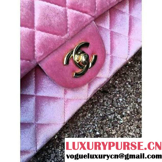 Chanel Velvet Classic Regular A1112 Flap Bag Pink (Gold Hardware) (MC-112051 )