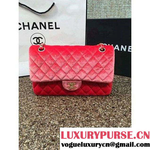 Chanel Velvet Classic Regular A1112 Flap Bag Orange (Gold Hardware) (MC-112053 )