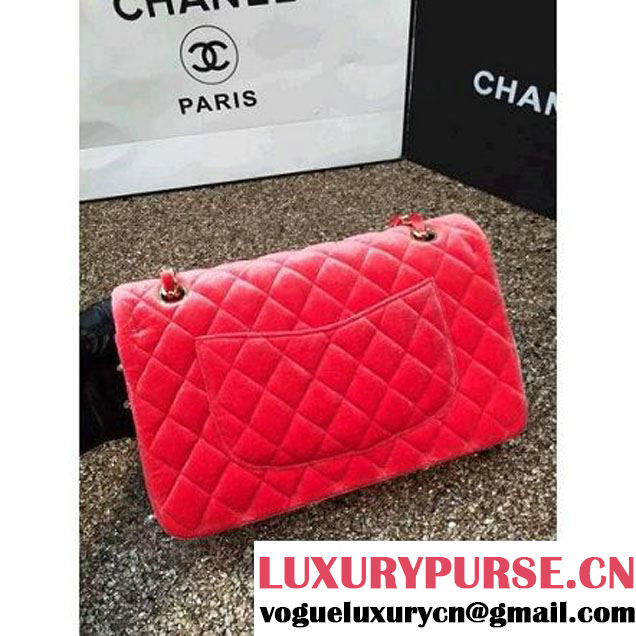Chanel Velvet Classic Regular A1112 Flap Bag Orange (Gold Hardware) (MC-112053 )