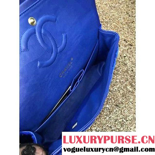 Chanel Velvet Classic Regular A1112 Flap Bag Royal Blue (Gold Hardware) (MC-112056 )