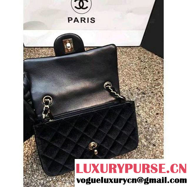 Chanel Velvet Classic Small A1116 Flap Bag Black (Gold Hardware) (MC-112066 )