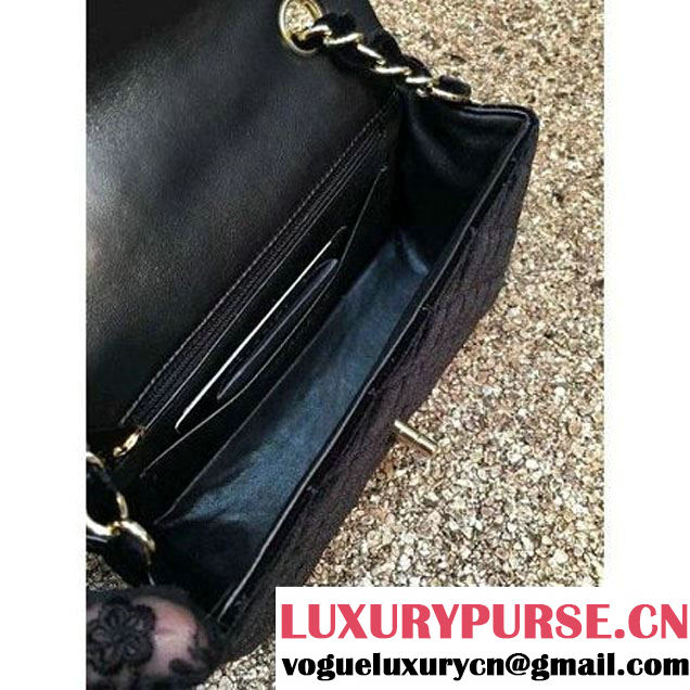 Chanel Velvet Classic Small A1116 Flap Bag Black (Gold Hardware) (MC-112066 )