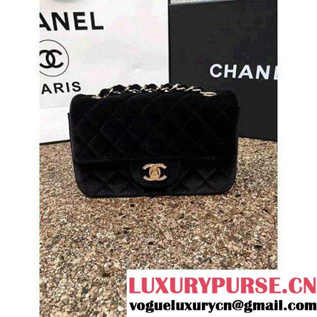 Chanel Velvet Classic Small A1116 Flap Bag Black (Gold Hardware) (MC-112066 )