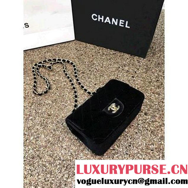 Chanel Velvet Classic Small A1116 Flap Bag Black (Gold Hardware) (MC-112066 )