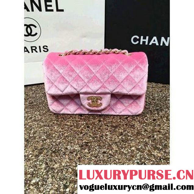 Chanel Velvet Classic Small A1116 Flap Bag Pink (Gold Hardware) (MC-112070 )