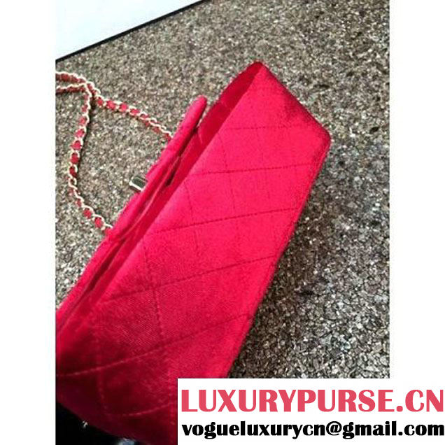 Chanel Velvet Classic Small A1116 Flap Bag Red (Gold Hardware) (MC-112071 )