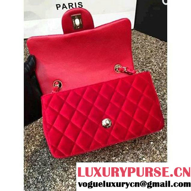 Chanel Velvet Classic Small A1116 Flap Bag Red (Gold Hardware) (MC-112071 )