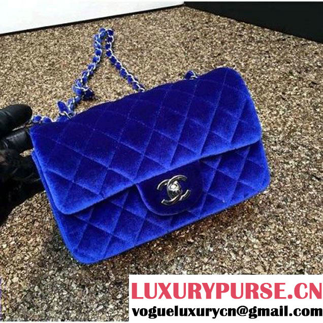 Chanel Velvet Classic Small A1116 Flap Bag Royal Blue (Gold Hardware) (MC-112078 )