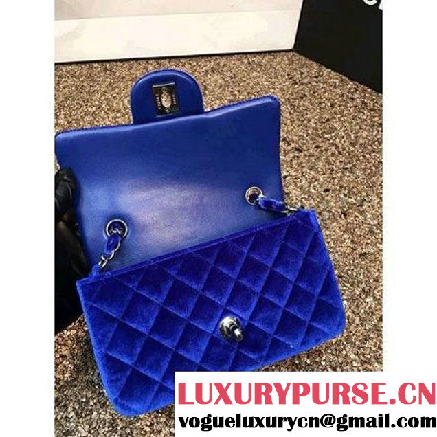 Chanel Velvet Classic Small A1116 Flap Bag Royal Blue (Gold Hardware) (MC-112078 )
