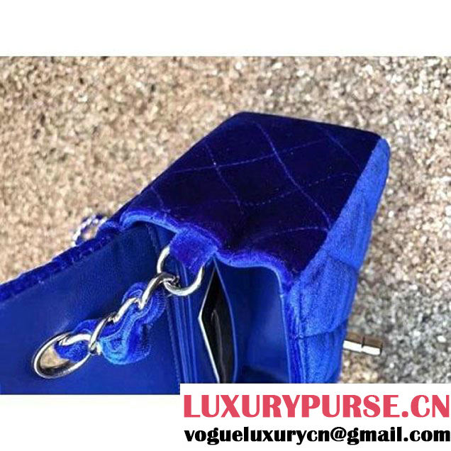 Chanel Velvet Classic Small A1116 Flap Bag Royal Blue (Gold Hardware) (MC-112078 )