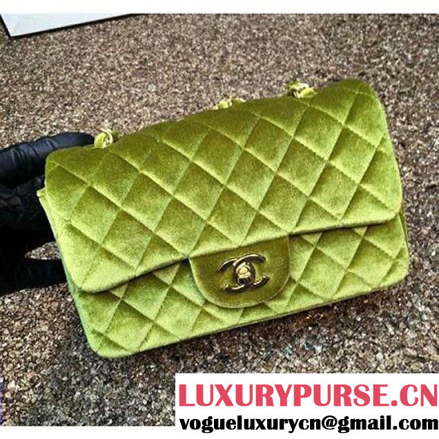 Chanel Velvet Classic Small A1116 Flap Bag Royal Grassy (Gold Hardware) (MC-112079 )