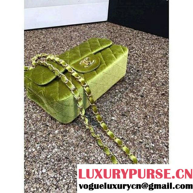Chanel Velvet Classic Small A1116 Flap Bag Royal Grassy (Gold Hardware) (MC-112079 )