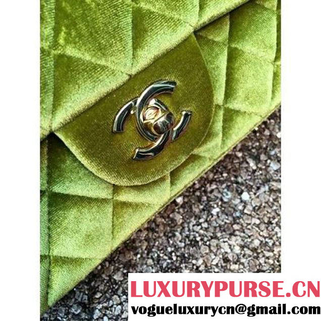 Chanel Velvet Classic Small A1116 Flap Bag Royal Grassy (Gold Hardware) (MC-112079 )