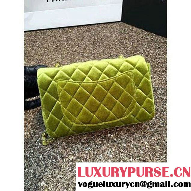 Chanel Velvet Classic Small A1116 Flap Bag Royal Grassy (Gold Hardware) (MC-112079 )