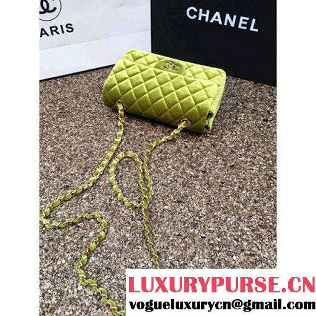 Chanel Velvet Classic Small A1116 Flap Bag Royal Grassy (Gold Hardware) (MC-112079 )