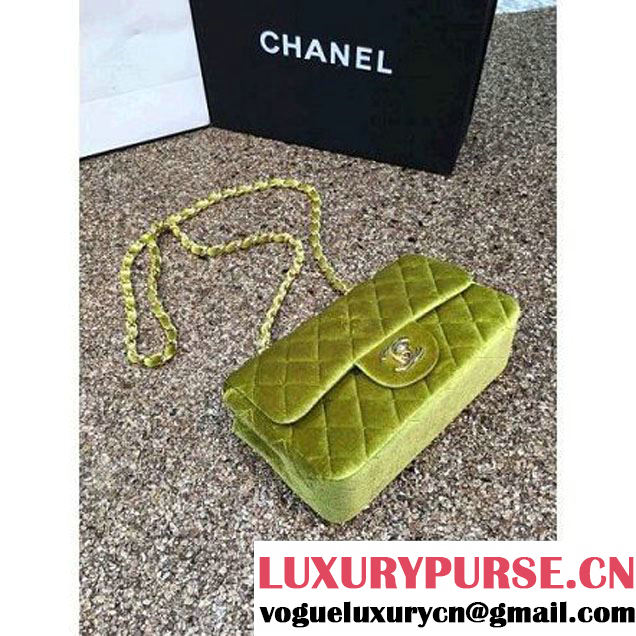 Chanel Velvet Classic Small A1116 Flap Bag Royal Grassy (Gold Hardware) (MC-112079 )