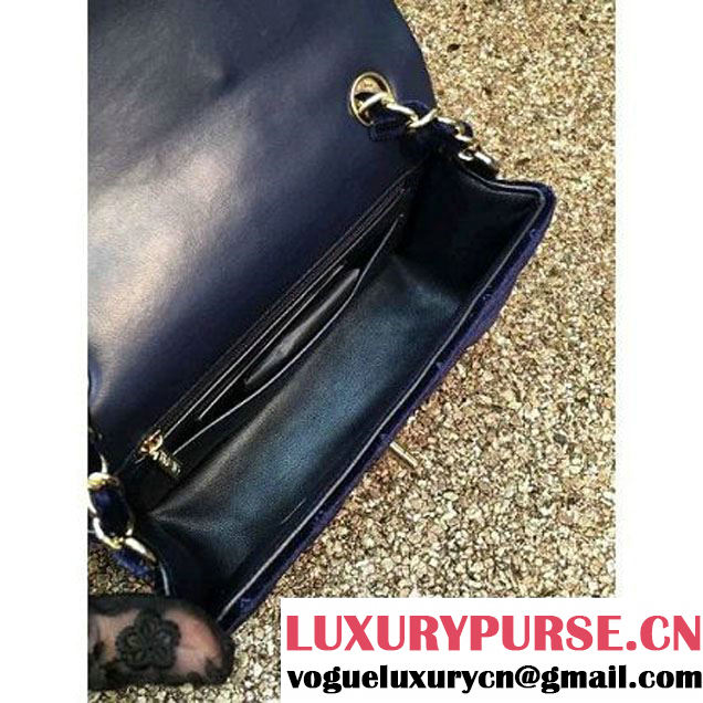 Chanel Velvet Classic Small A1116 Flap Bag Royal Deep Blue (Gold Hardware) (MC-112081 )