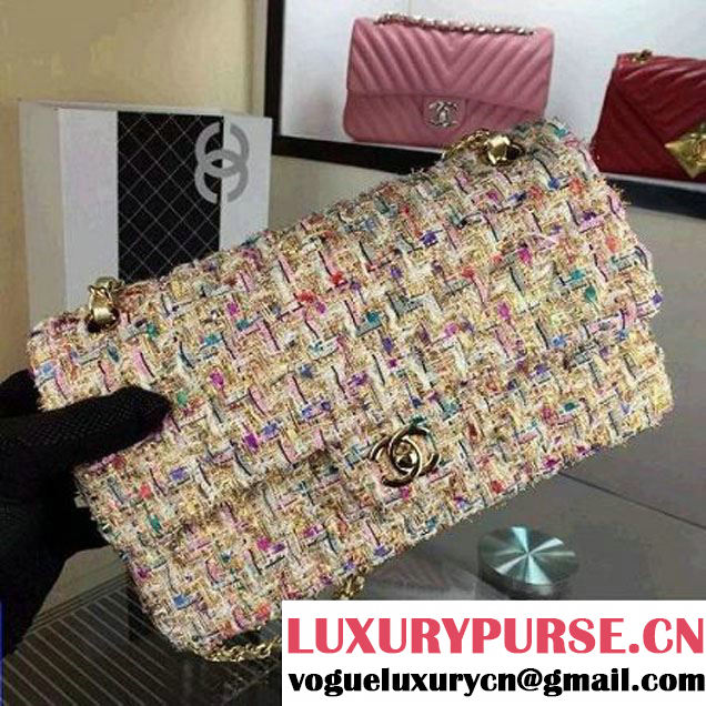 Chanel Medium Tweed Classic Flap Bag 7 2016 (2A058-121107 )