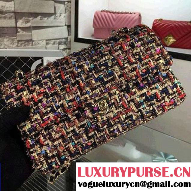 Chanel Medium Tweed Classic Flap Bag 13 2016 (2A058-121113 )