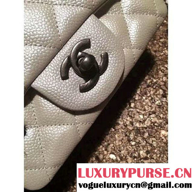 Chanel Caviar Calfskin Leather Mini Classic Flap Bag A1115 Off-White (Silver Hardware) (MC-121531 )