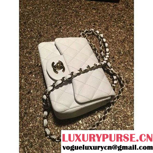 Chanel Caviar Calfskin Leather Mini Classic Flap Bag A1115 White(Gold Hardware) (MC-121538 )