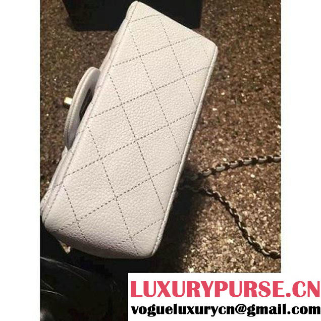 Chanel Caviar Calfskin Leather Mini Classic Flap Bag A1115 White(Gold Hardware) (MC-121538 )