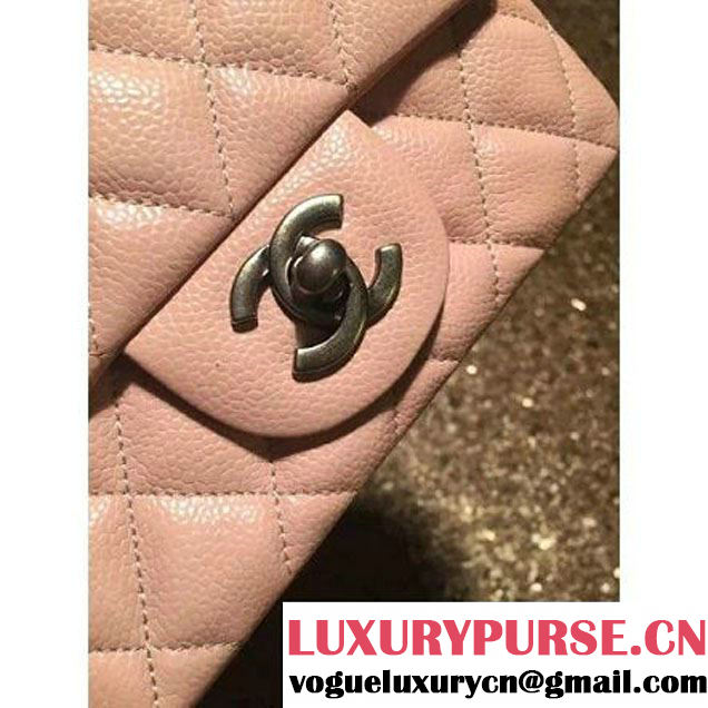 Chanel Caviar Calfskin Leather Mini Classic Flap Bag A1115 Pink (Silver Hardware) (MC-121539 )
