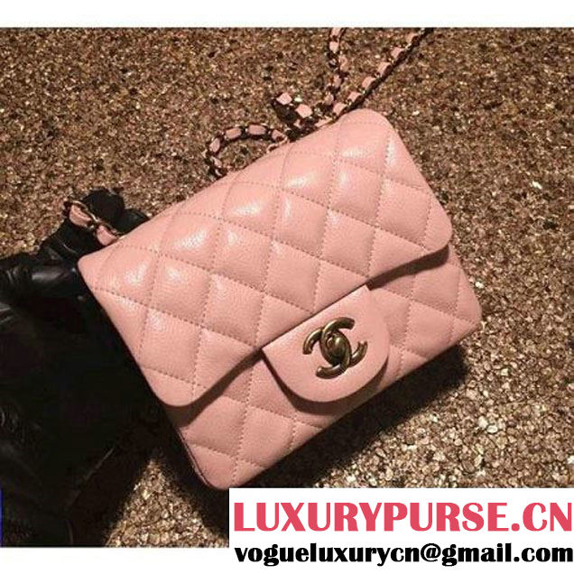 Chanel Caviar Calfskin Leather Mini Classic Flap Bag A1115 Pink (Gold Hardware) (MC-121540 )