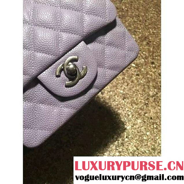 Chanel Caviar Calfskin Leather Mini Classic Flap Bag A1115 Lilac (Silver Hardware) (MC-121541 )