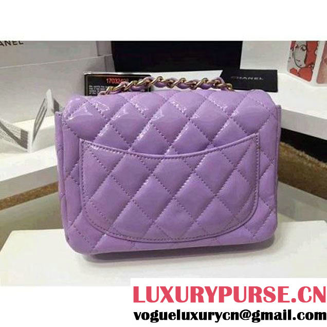 Chanel Patent Leather Mini Classic Flap Bag A1115 Lilac (MC-121545 )
