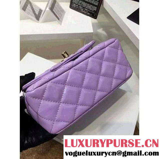 Chanel Patent Leather Mini Classic Flap Bag A1115 Lilac (MC-121545 )