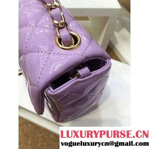Chanel Patent Leather Mini Classic Flap Bag A1115 Lilac (MC-121545 )