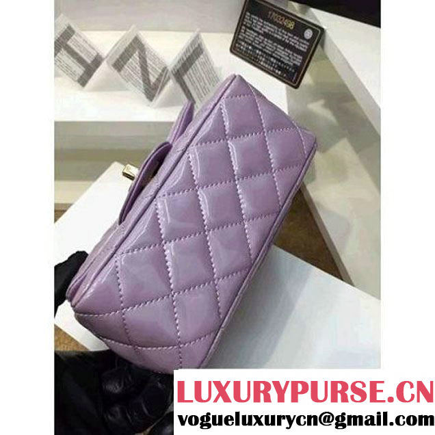 Chanel Patent Leather Mini Classic Flap Bag A1115 Lavender (Gold Hardware) (MC-121546 )