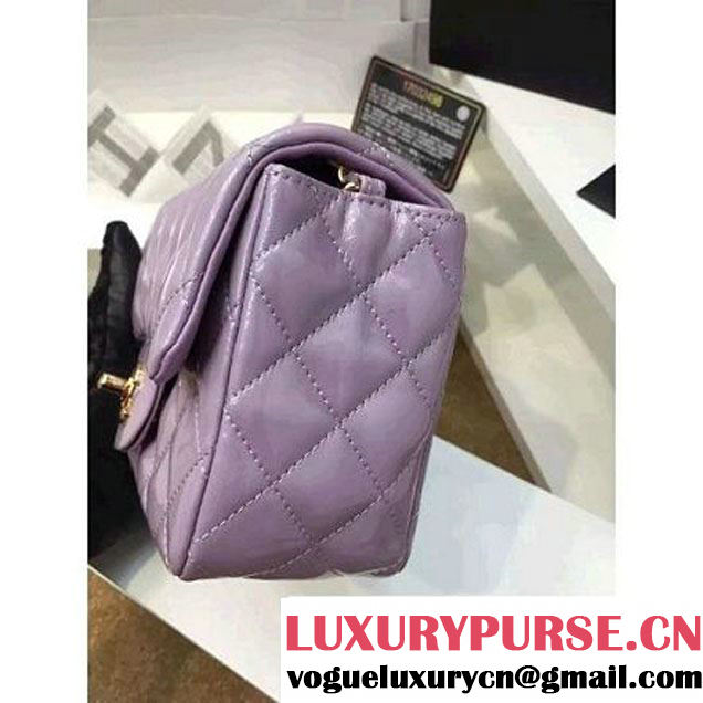 Chanel Patent Leather Mini Classic Flap Bag A1115 Lavender (Gold Hardware) (MC-121546 )