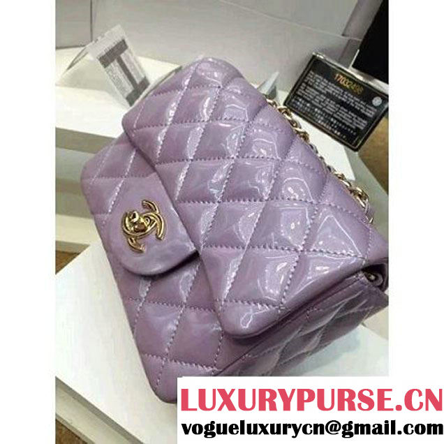 Chanel Patent Leather Mini Classic Flap Bag A1115 Lavender (Gold Hardware) (MC-121546 )