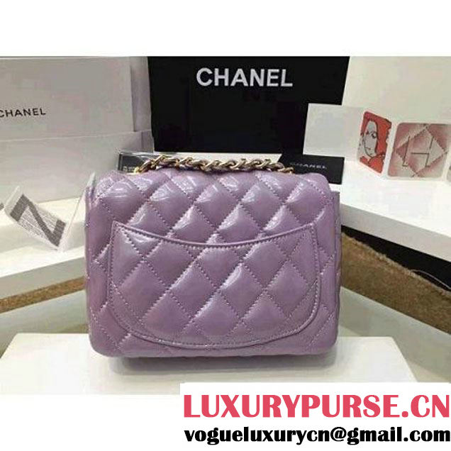 Chanel Patent Leather Mini Classic Flap Bag A1115 Lavender (Gold Hardware) (MC-121546 )