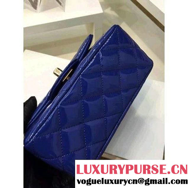 Chanel Patent Leather Mini Classic Flap Bag A1115 Royal Blue(Gold Hardware) (MC-121549 )