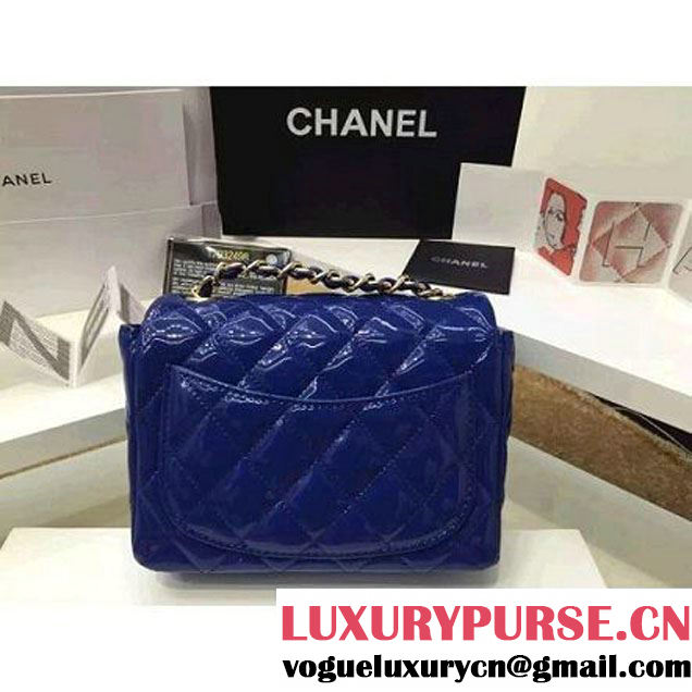 Chanel Patent Leather Mini Classic Flap Bag A1115 Royal Blue(Gold Hardware) (MC-121549 )