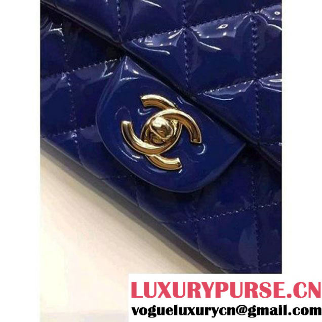 Chanel Patent Leather Mini Classic Flap Bag A1115 Royal Blue(Gold Hardware) (MC-121549 )