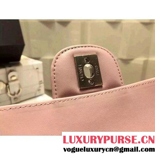 Chanel Crocodile Pattern Calfskin Mini Classic Flap Bag A1115 Pink (Silver Hardware) (KN-121563 )