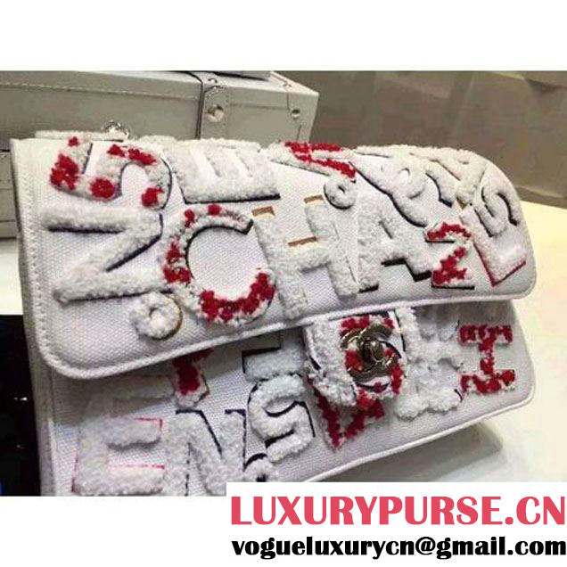 Chanel Canvas Classic Flap Bag Embellished With Embroidery Letters (FTH-121601 )