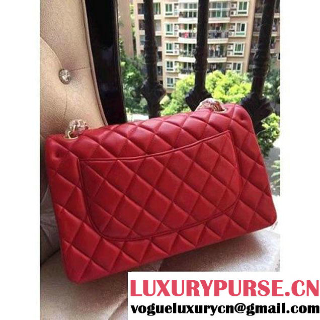 Chanel Jumbo 1113 Lambskin Classic Double Flap Bag Red(GHW) (H-122232 )