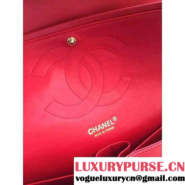 Chanel Jumbo 1113 Lambskin Classic Double Flap Bag Red(GHW) (H-122232 )