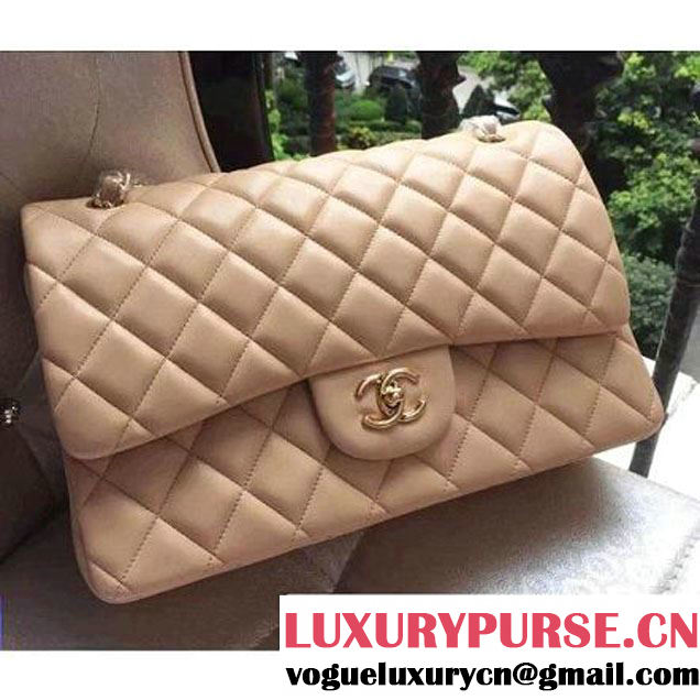 Chanel Jumbo 1113 Lambskin Classic Double Flap Bag Apricot(GHW) (H-122233 )