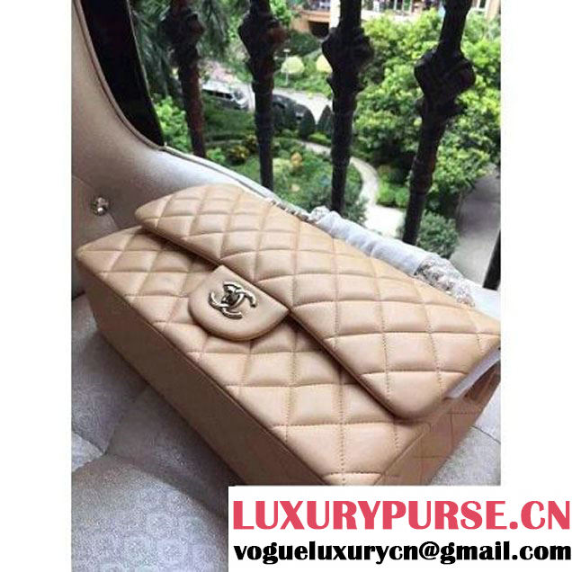 Chanel Jumbo 1113 Lambskin Classic Double Flap Bag Apricot(SHW) (H-122234 )