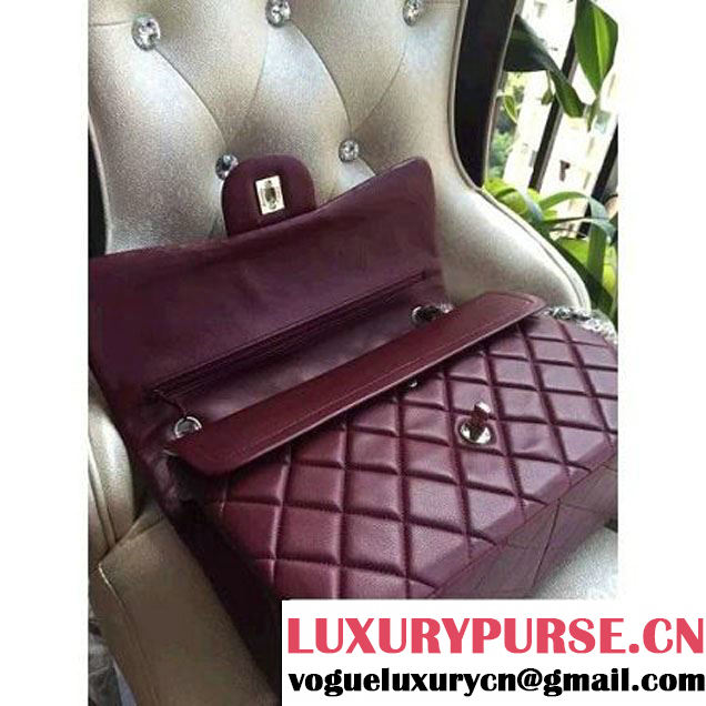 Chanel Jumbo 1113 Lambskin Classic Double Flap Bag Burgundy(SHW) (H-122235 )
