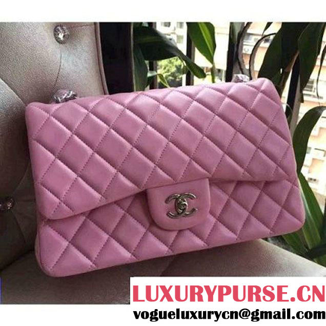 Chanel Jumbo 1113 Lambskin Classic Double Flap Bag Pink(SHW) (H-122236 )