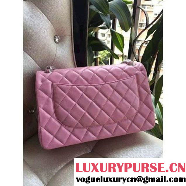Chanel Jumbo 1113 Lambskin Classic Double Flap Bag Pink(SHW) (H-122236 )